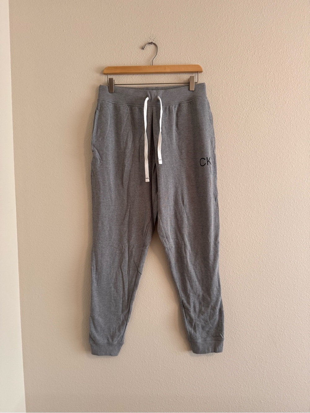 Calvin Klein Grey Slim Jogger Sweatpants with CK Logo